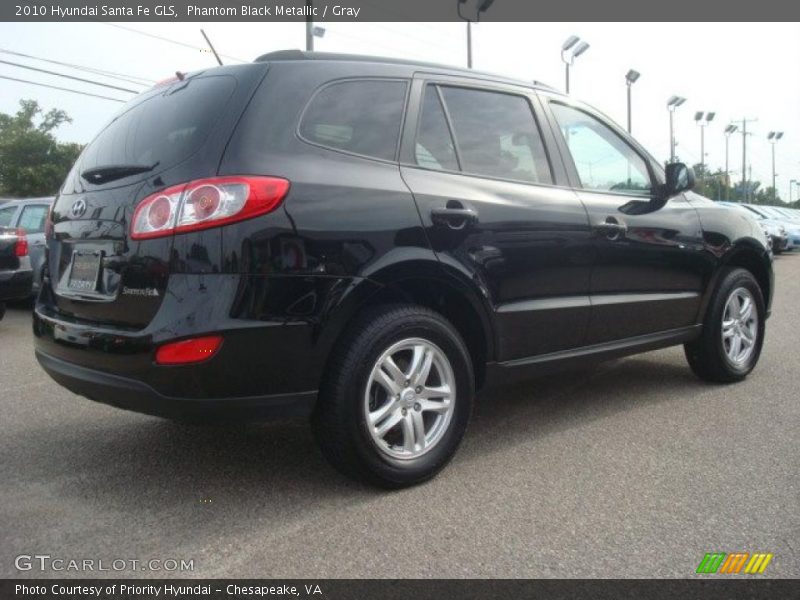 Phantom Black Metallic / Gray 2010 Hyundai Santa Fe GLS