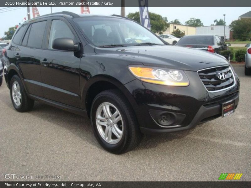 Phantom Black Metallic / Gray 2010 Hyundai Santa Fe GLS