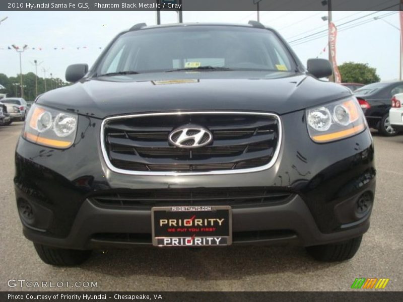 Phantom Black Metallic / Gray 2010 Hyundai Santa Fe GLS