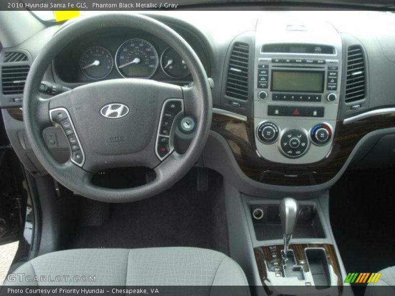 Phantom Black Metallic / Gray 2010 Hyundai Santa Fe GLS