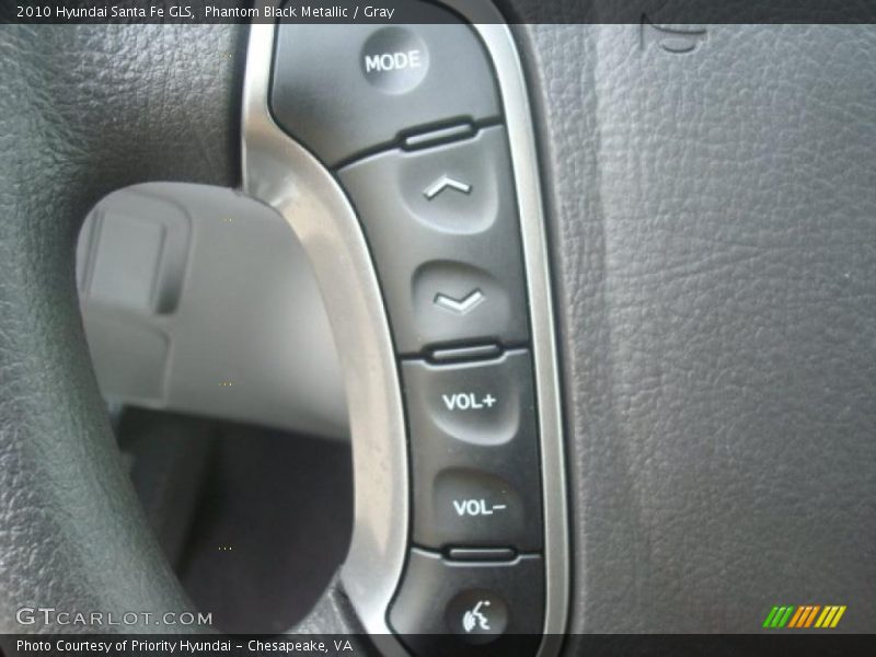 Phantom Black Metallic / Gray 2010 Hyundai Santa Fe GLS