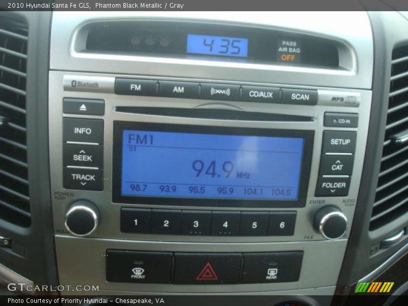 Phantom Black Metallic / Gray 2010 Hyundai Santa Fe GLS