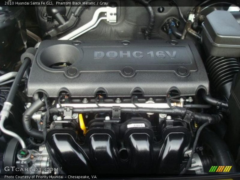 Phantom Black Metallic / Gray 2010 Hyundai Santa Fe GLS