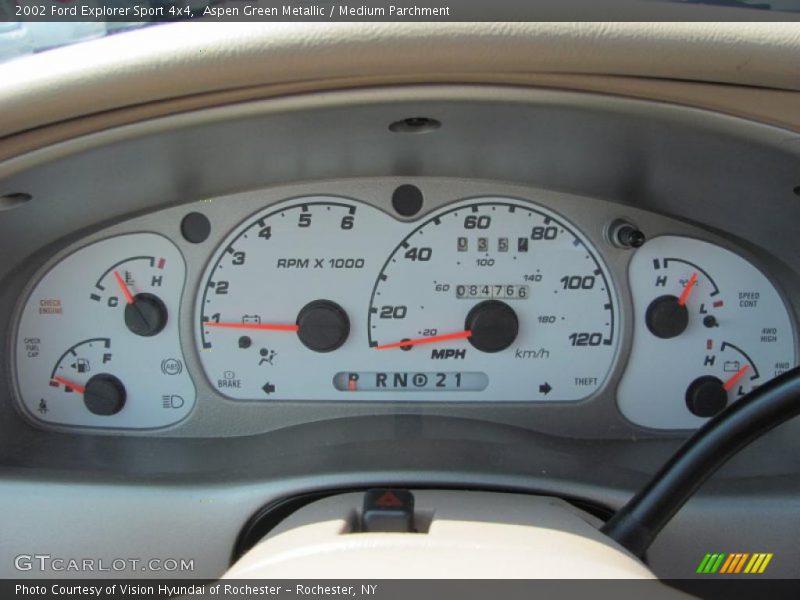 Aspen Green Metallic / Medium Parchment 2002 Ford Explorer Sport 4x4