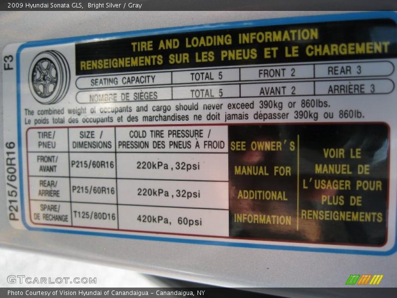 Bright Silver / Gray 2009 Hyundai Sonata GLS