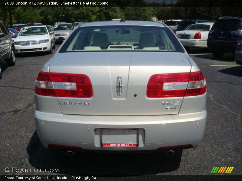 Smokestone Metallic / Sand 2009 Lincoln MKZ AWD Sedan
