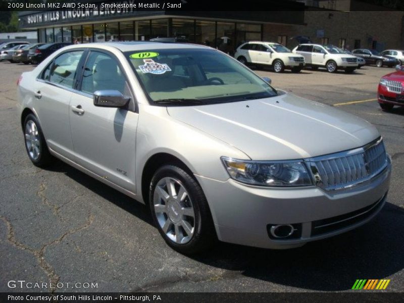Smokestone Metallic / Sand 2009 Lincoln MKZ AWD Sedan