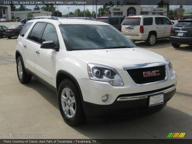 Summit White / Light Titanium 2010 GMC Acadia SLE AWD