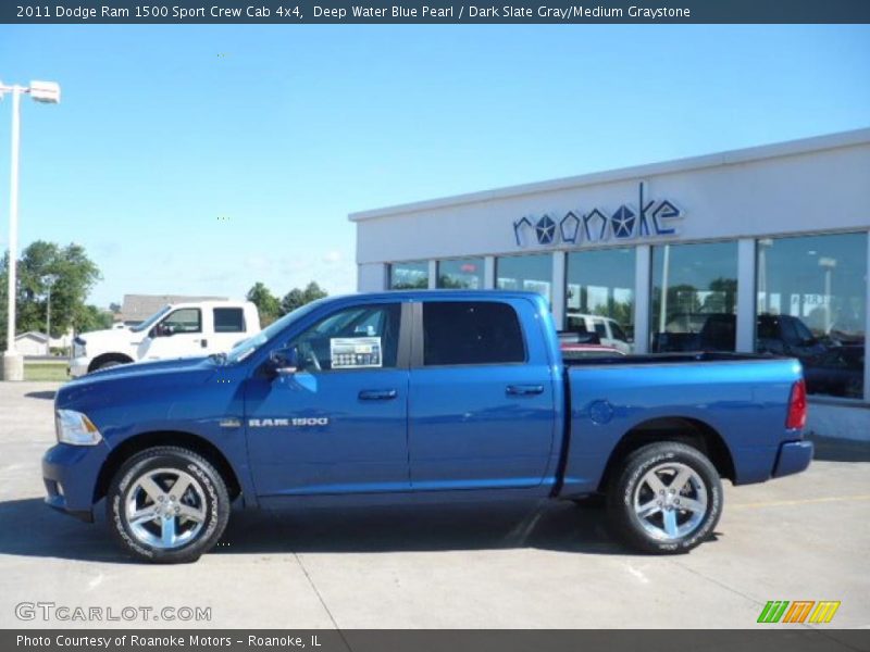 Deep Water Blue Pearl / Dark Slate Gray/Medium Graystone 2011 Dodge Ram 1500 Sport Crew Cab 4x4