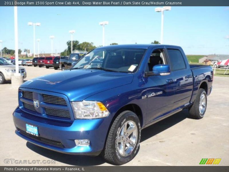 Deep Water Blue Pearl / Dark Slate Gray/Medium Graystone 2011 Dodge Ram 1500 Sport Crew Cab 4x4