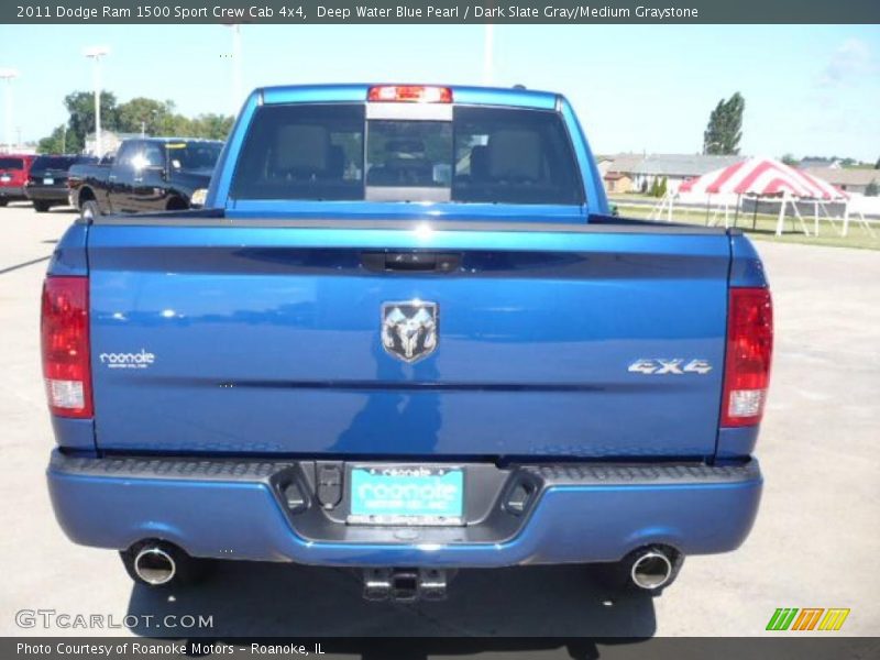 Deep Water Blue Pearl / Dark Slate Gray/Medium Graystone 2011 Dodge Ram 1500 Sport Crew Cab 4x4