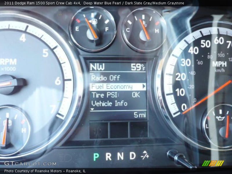 Deep Water Blue Pearl / Dark Slate Gray/Medium Graystone 2011 Dodge Ram 1500 Sport Crew Cab 4x4