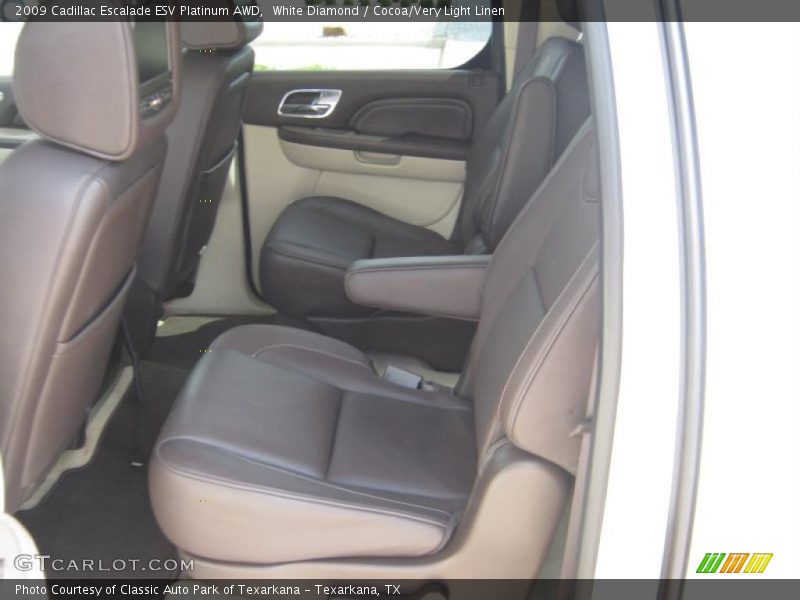 White Diamond / Cocoa/Very Light Linen 2009 Cadillac Escalade ESV Platinum AWD