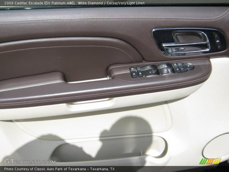 White Diamond / Cocoa/Very Light Linen 2009 Cadillac Escalade ESV Platinum AWD