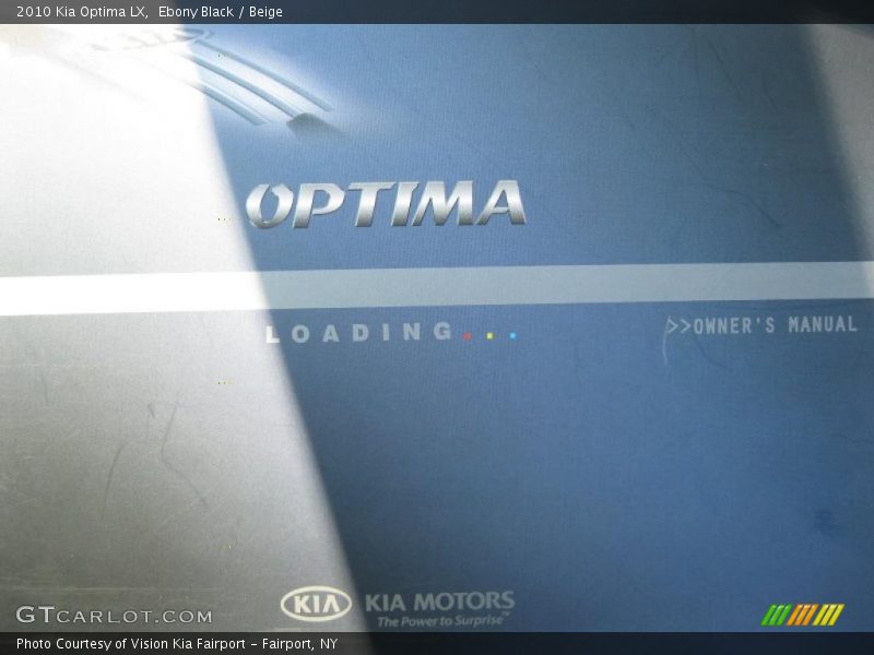Ebony Black / Beige 2010 Kia Optima LX
