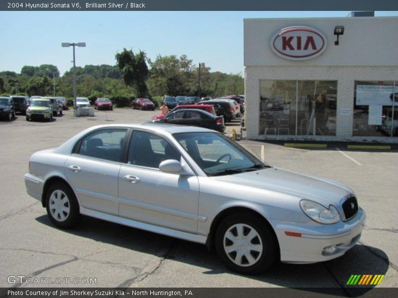 Brilliant Silver / Black 2004 Hyundai Sonata V6