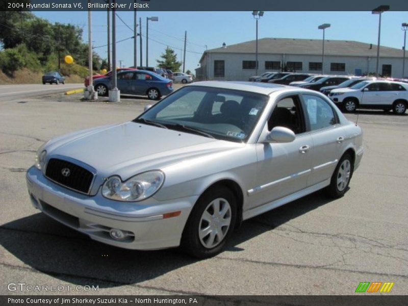Brilliant Silver / Black 2004 Hyundai Sonata V6