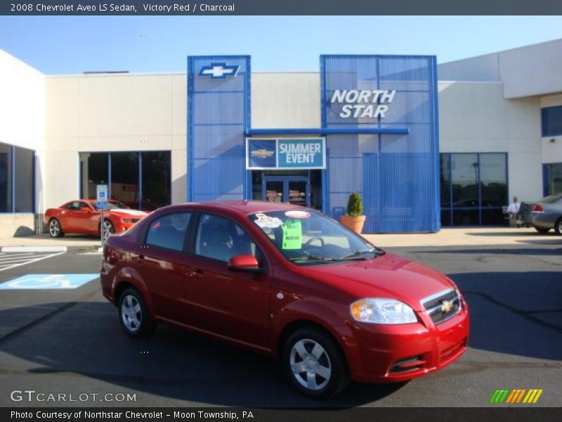Victory Red / Charcoal 2008 Chevrolet Aveo LS Sedan