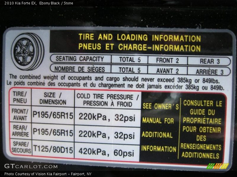 Ebony Black / Stone 2010 Kia Forte EX