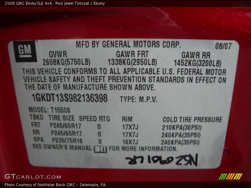 Red Jewel Tintcoat / Ebony 2008 GMC Envoy SLE 4x4