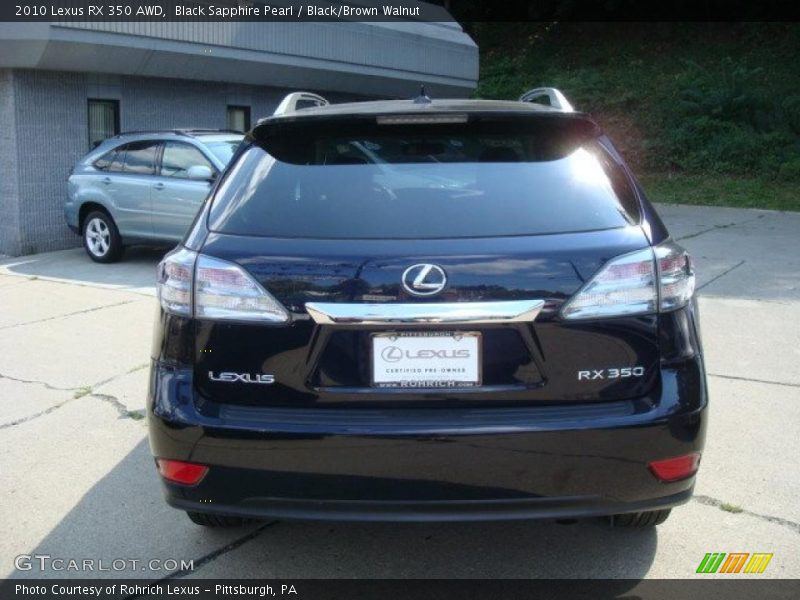 Black Sapphire Pearl / Black/Brown Walnut 2010 Lexus RX 350 AWD