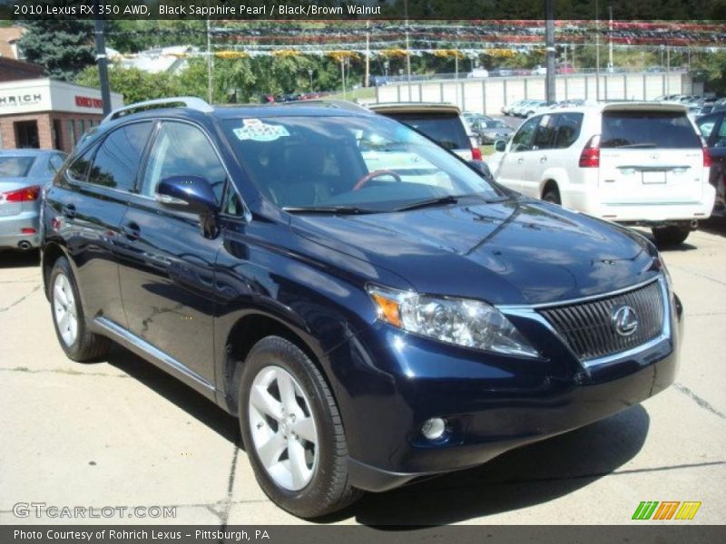 Black Sapphire Pearl / Black/Brown Walnut 2010 Lexus RX 350 AWD