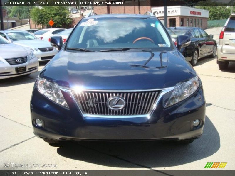 Black Sapphire Pearl / Black/Brown Walnut 2010 Lexus RX 350 AWD