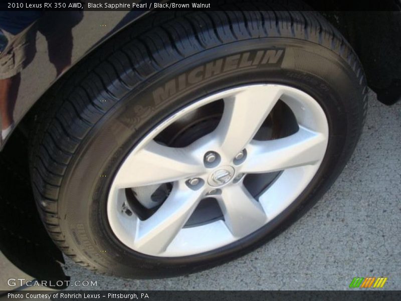 Black Sapphire Pearl / Black/Brown Walnut 2010 Lexus RX 350 AWD