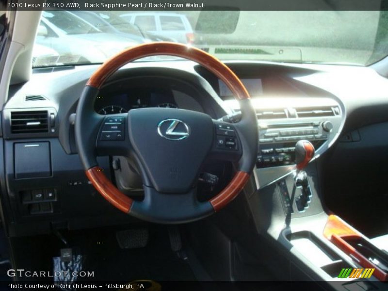 Black Sapphire Pearl / Black/Brown Walnut 2010 Lexus RX 350 AWD