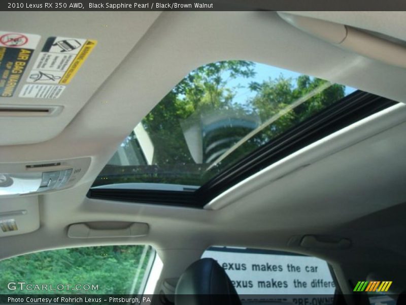 Black Sapphire Pearl / Black/Brown Walnut 2010 Lexus RX 350 AWD