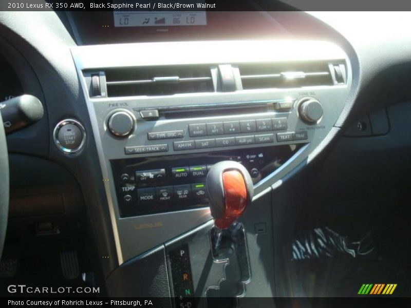 Black Sapphire Pearl / Black/Brown Walnut 2010 Lexus RX 350 AWD