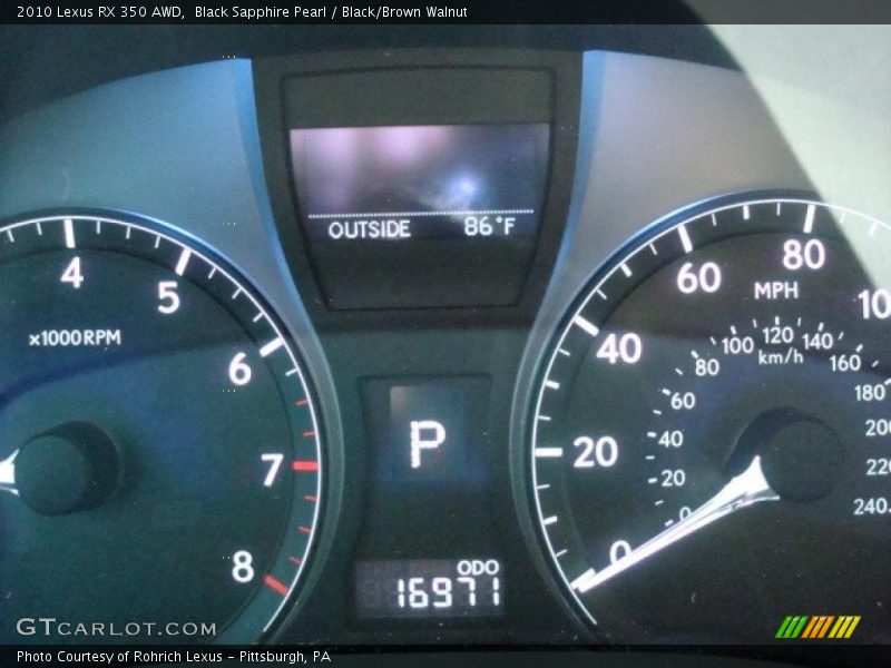 Black Sapphire Pearl / Black/Brown Walnut 2010 Lexus RX 350 AWD