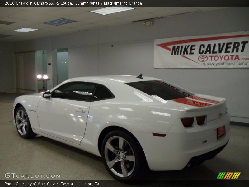 Summit White / Black/Inferno Orange 2010 Chevrolet Camaro SS/RS Coupe