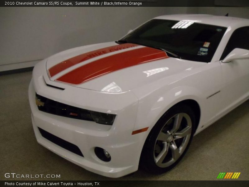 Summit White / Black/Inferno Orange 2010 Chevrolet Camaro SS/RS Coupe