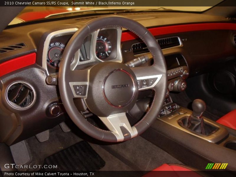 Summit White / Black/Inferno Orange 2010 Chevrolet Camaro SS/RS Coupe