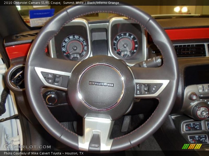 Summit White / Black/Inferno Orange 2010 Chevrolet Camaro SS/RS Coupe