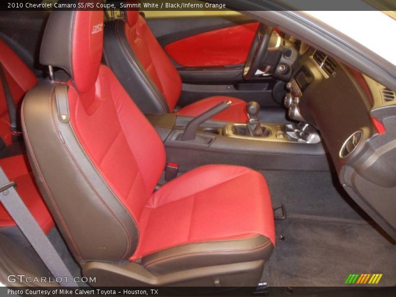 Summit White / Black/Inferno Orange 2010 Chevrolet Camaro SS/RS Coupe