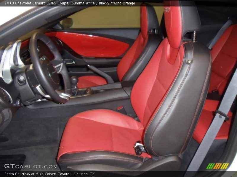 Summit White / Black/Inferno Orange 2010 Chevrolet Camaro SS/RS Coupe