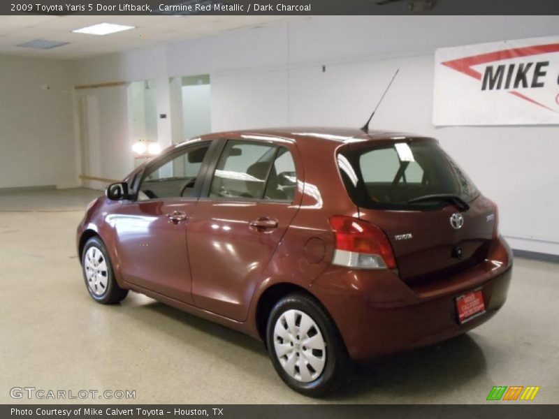 Carmine Red Metallic / Dark Charcoal 2009 Toyota Yaris 5 Door Liftback