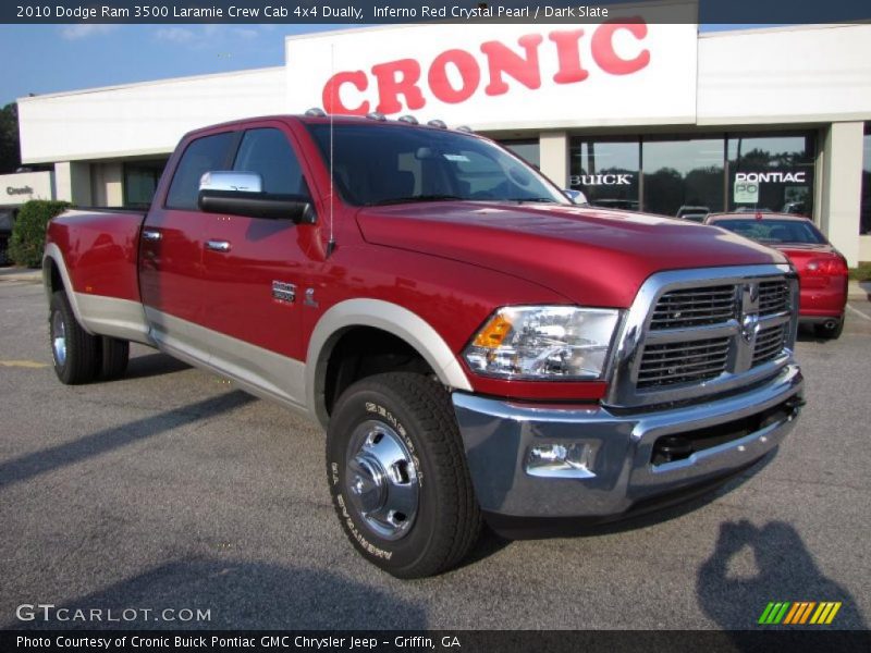 Inferno Red Crystal Pearl / Dark Slate 2010 Dodge Ram 3500 Laramie Crew Cab 4x4 Dually