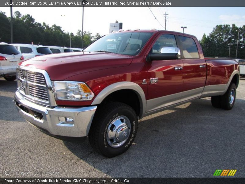 Inferno Red Crystal Pearl / Dark Slate 2010 Dodge Ram 3500 Laramie Crew Cab 4x4 Dually