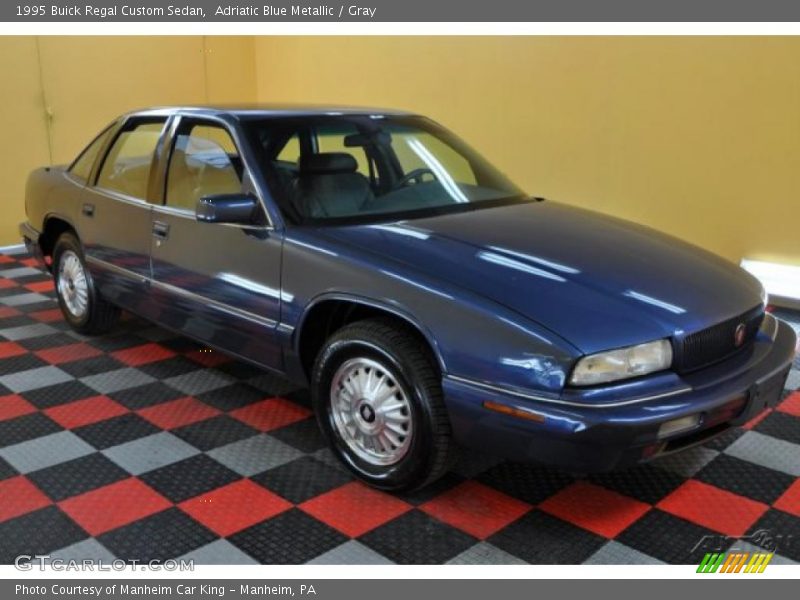 Adriatic Blue Metallic / Gray 1995 Buick Regal Custom Sedan