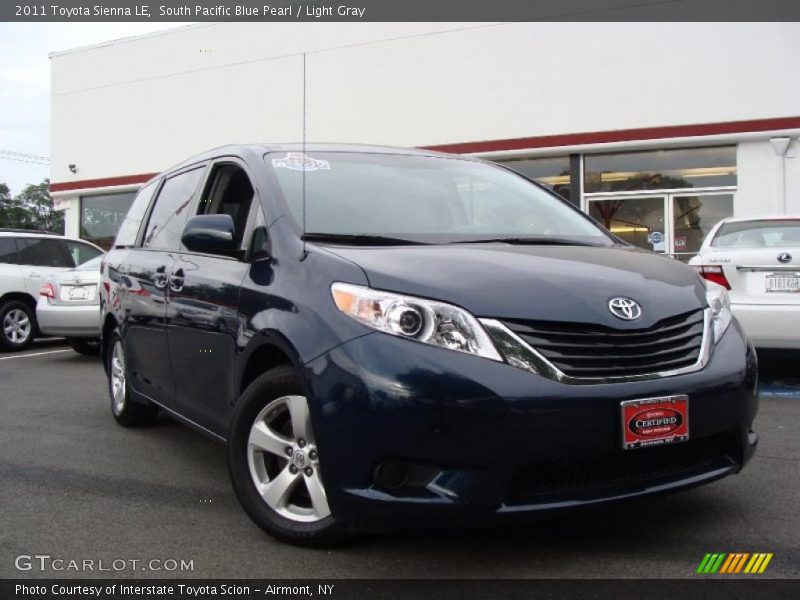 South Pacific Blue Pearl / Light Gray 2011 Toyota Sienna LE