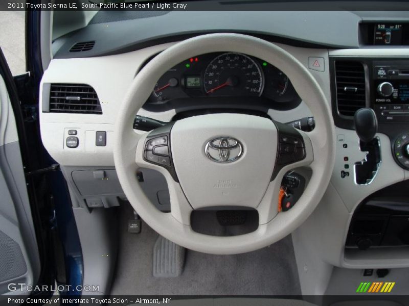 South Pacific Blue Pearl / Light Gray 2011 Toyota Sienna LE