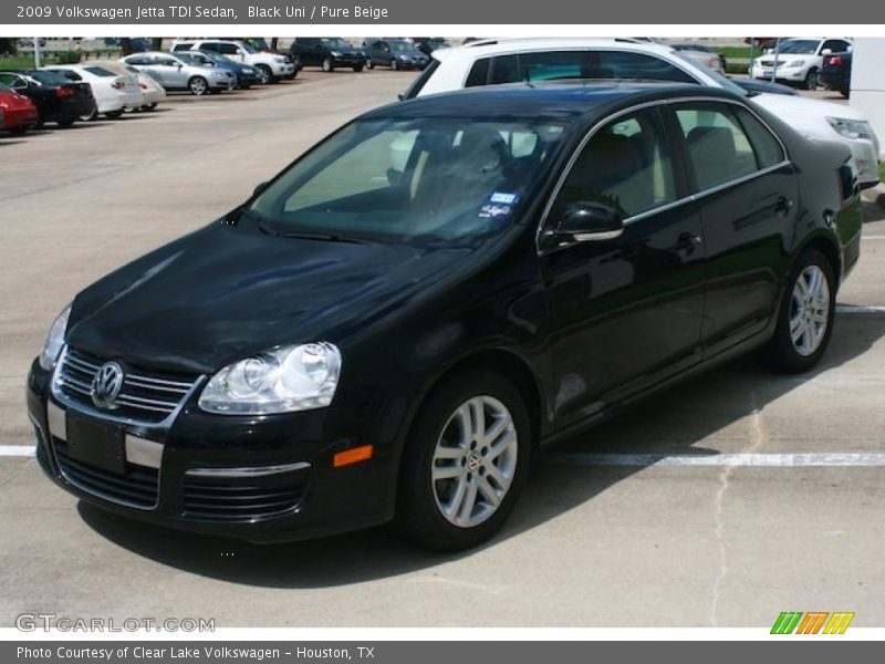 Black Uni / Pure Beige 2009 Volkswagen Jetta TDI Sedan