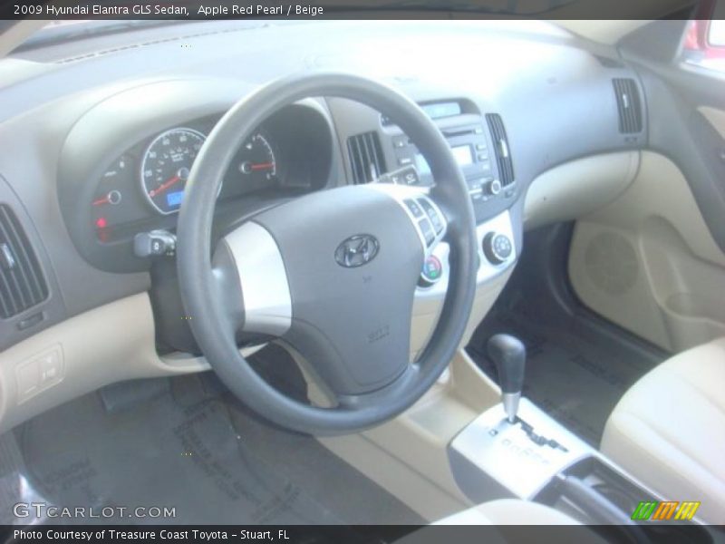 Apple Red Pearl / Beige 2009 Hyundai Elantra GLS Sedan