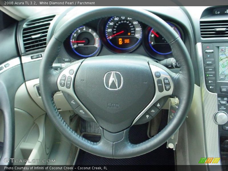 White Diamond Pearl / Parchment 2008 Acura TL 3.2