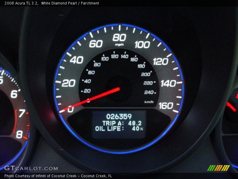 White Diamond Pearl / Parchment 2008 Acura TL 3.2