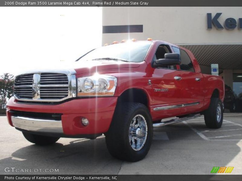 Flame Red / Medium Slate Gray 2006 Dodge Ram 3500 Laramie Mega Cab 4x4