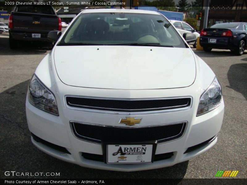 Summit White / Cocoa/Cashmere 2009 Chevrolet Malibu LT Sedan
